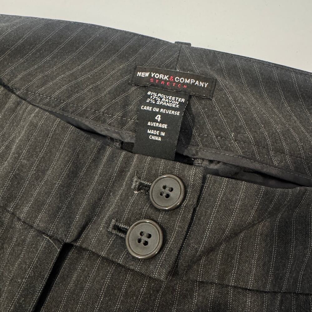 New York & Company Women Pinstripe Blazer & Pants Suit Size 4 Grey Career Work - Picture 8 of 9